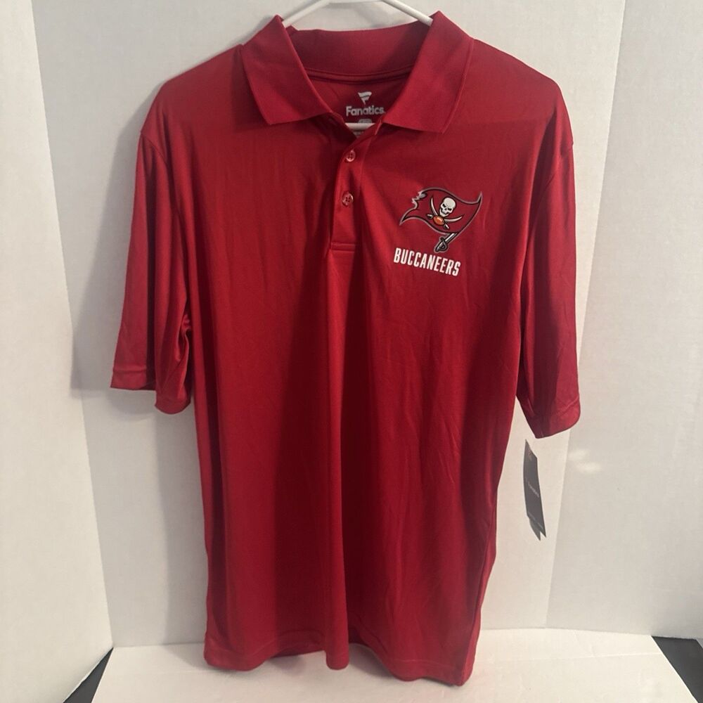 Fanatics Tampa Bay Buccaneers NFL Men's Polo Golf Shirt Red Size Large NWT